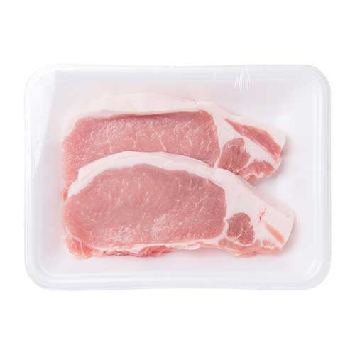 国産豚　カツ・ソテー用（ロース）　２枚（１枚約１００ｇ）解凍含む