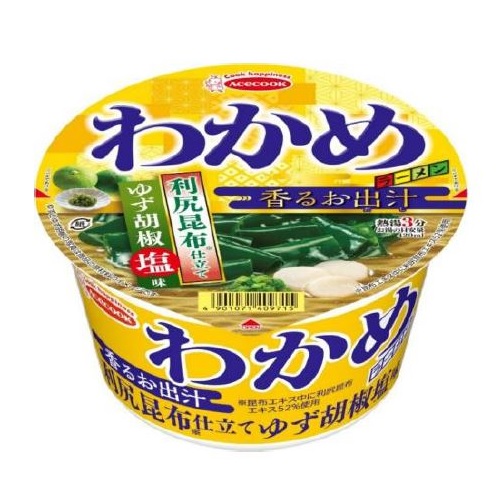 エースコック　わかめラーメン　香るお出汁　利尻昆布仕立てゆず胡椒塩味　７１ｇ