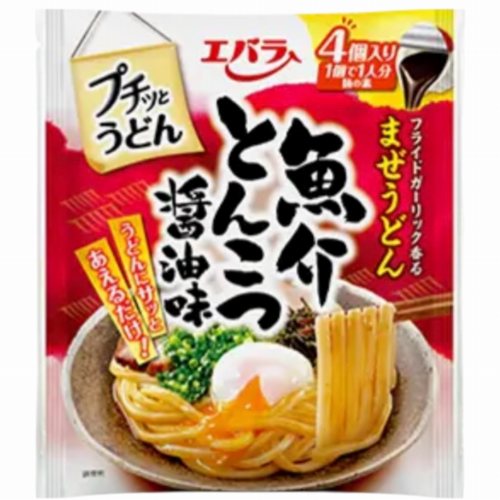 エバラ　プチッとうどん　魚介とんこつ醤油　２２ｇ×４