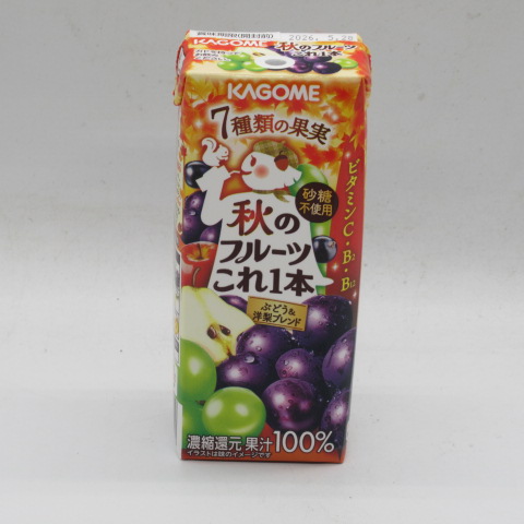 カゴメ　秋のフルーツこれ一本ぶどう＆洋梨　２００ｍｌ