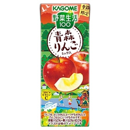カゴメ　野菜生活１００青森りんごミックス　１９５ｍｌ