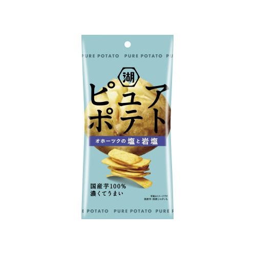 湖池屋　ピュアポテト塩と岩塩スリムバッグ　３２ｇ