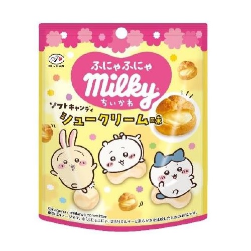 不二家　ちいかわ　ふにゃふにゃミルキー　シュークリーム味　３２ｇ