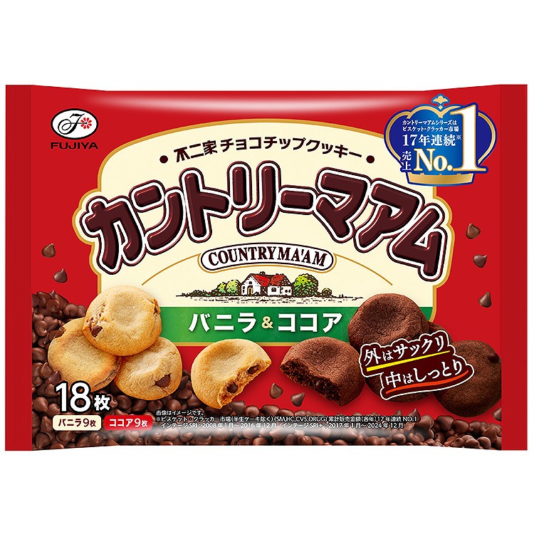 不二家　カントリーマアムバニラ＆ココア　１８枚