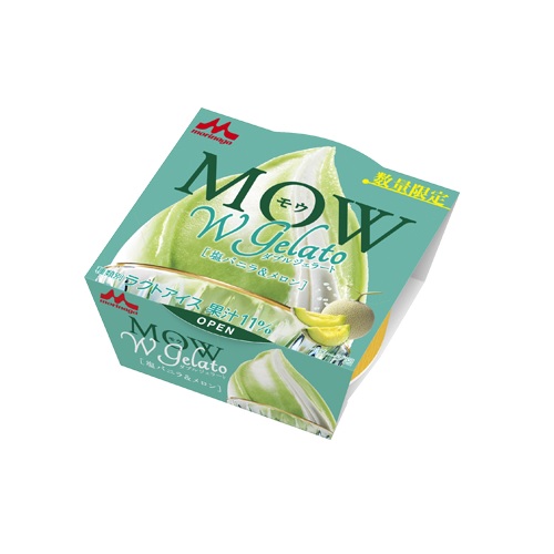 『冷凍』森永　ＭＯＷ　モウ　Ｗジェラート　塩バニラ＆メロン 　１４０ｍｌ