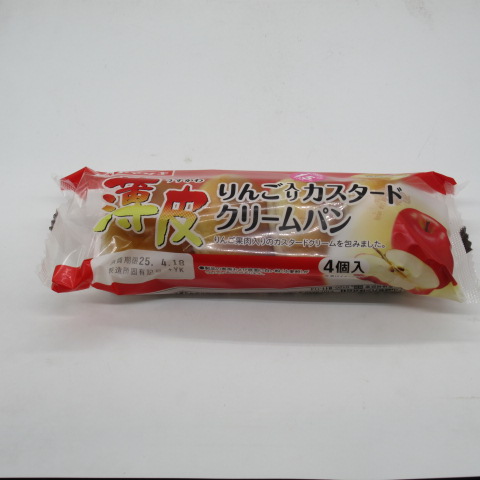 ヤマザキ　薄皮りんごカスタードクリーム　４個